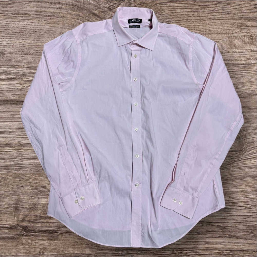 RALPH LAUREN‎ BLACK LABEL Shirt Mens XL Pink Tailored Fit Performance Stretch